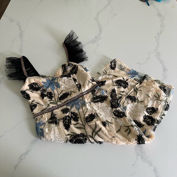 Lulus Cream Showstopper Embroidered Sequin Bodycon Midi Dress Size Small - Picture 12 of 12